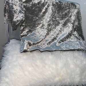 Grey velvet cropped top